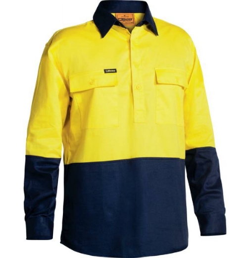 Picture of Bisley, Hi Vis Closed Front  Drill Shirt